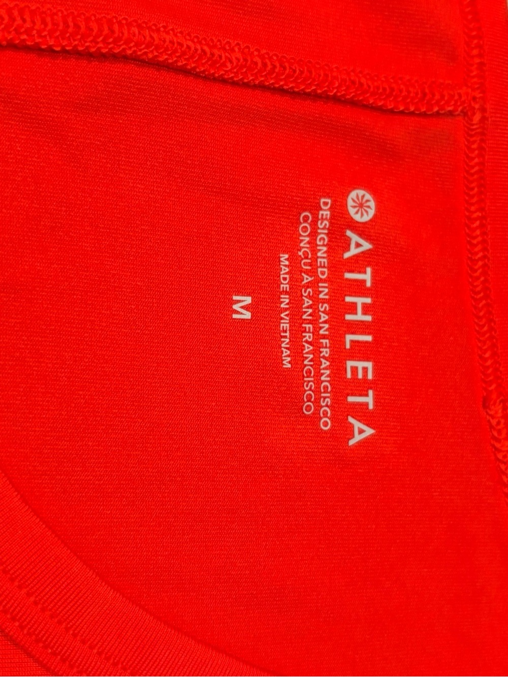 Athleta Vibrant Orange-Red Performance Tee